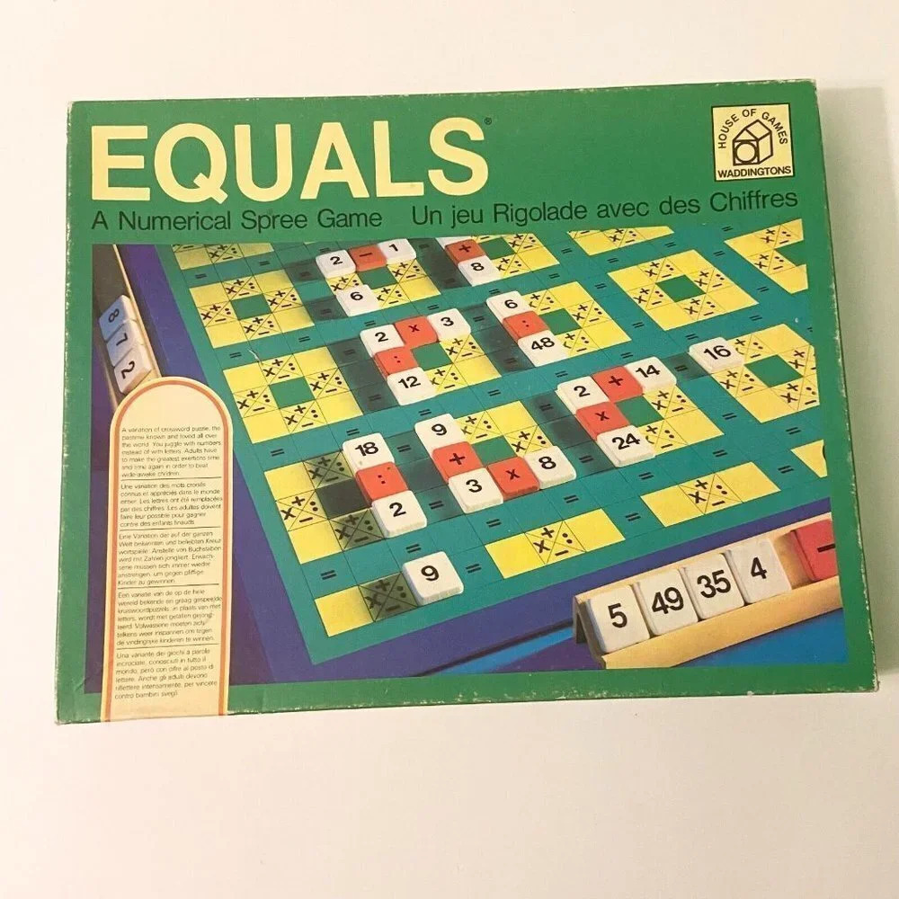 Vintage 1970s Equals Board Game A Numerical Spree Game Waddingtons Incomplete